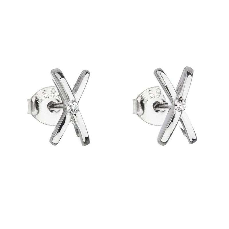 Stříbrné náušnice pecky Křížky se zirkony 11094.1 Evolution Group Stříbrné náušnice pecky Křížky se zirkony 11094.1 Evolution Group
