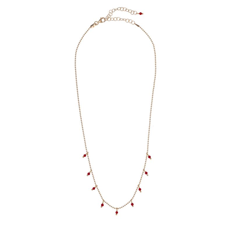 Pozlacený kuličkový náhrdelník s červeným korálem AL1559.01.022 Alisia Pozlacený kuličkový náhrdelník s červeným korálem AL1559.01.022 Alisia