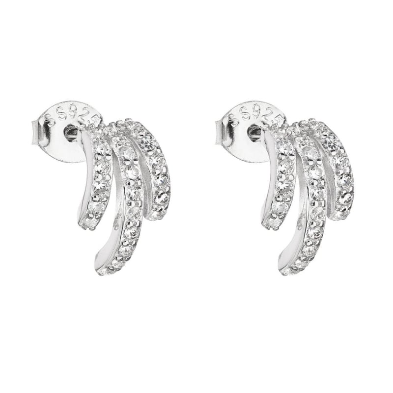 Elegantní stříbrné náušnice se zirkony 11146.1 Evolution Group Elegantní stříbrné náušnice se zirkony 11146.1 Evolution Group