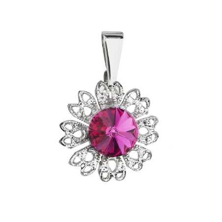 Třpytivý přívěsek s krystalem Swarovski Květina 54032.3 fuchsia Evolution Group