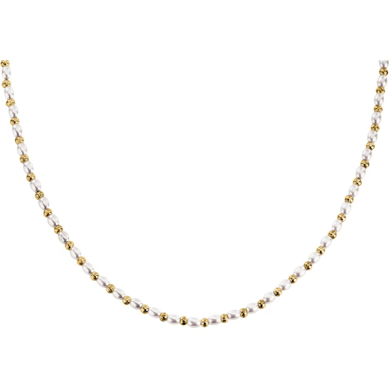 Stylový pozlacený náhrdelník s perličkami Pearl LPS10AZA07 La Petite Story