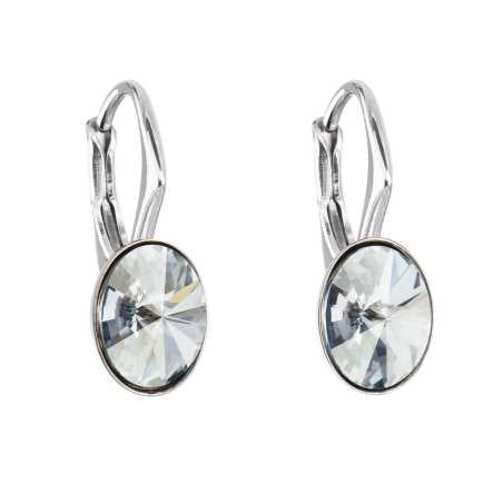 Stříbrné oválné náušnice s krystaly Swarovski 31276.5 blue shade Evolution Group