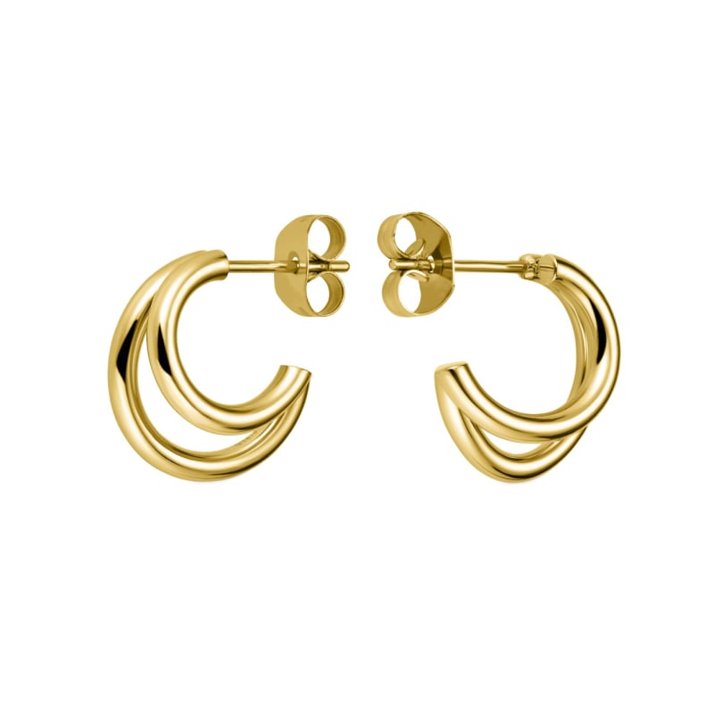 Pozlacené kruhové náušnice Double Hoop Essentials DHEG-J227/JEDHG-J575 Rosefield Pozlacené kruhové náušnice Double Hoop Essentials DHEG-J227/JEDHG-J575 Rosefield