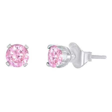 Stříbrné pecky s růžovým krystalem Feel 42270.LRO.S Crystalp