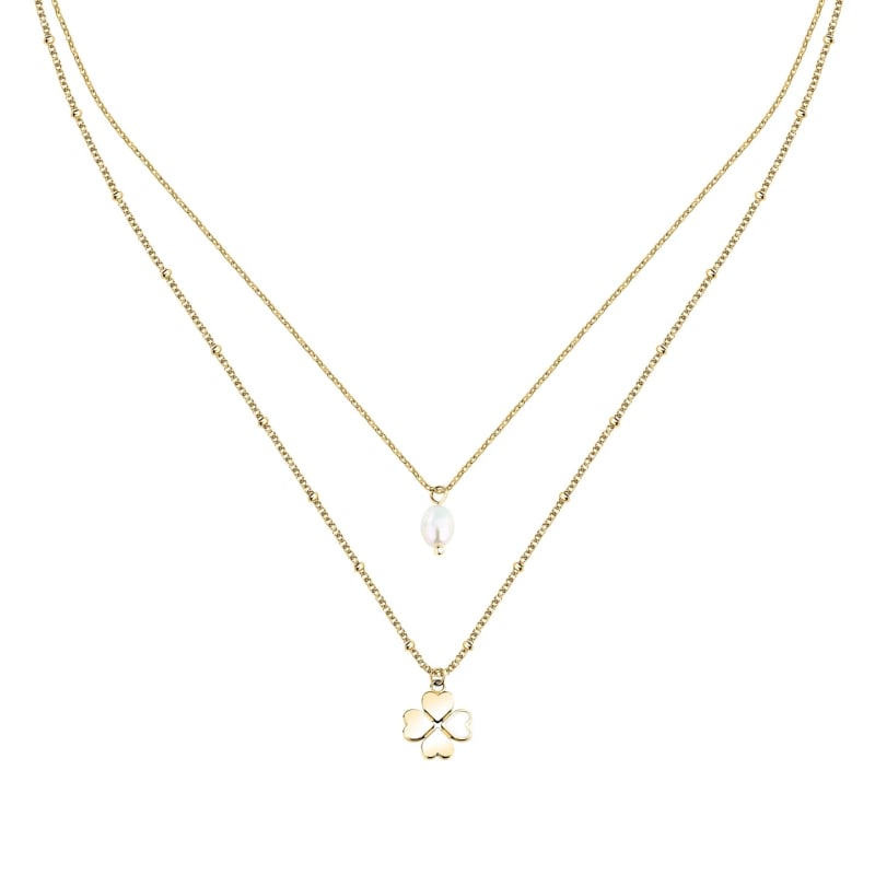 Pozlacený dámský náhrdelník se čtyřlístkem Friendship LPS10ARR107 La Petite Story