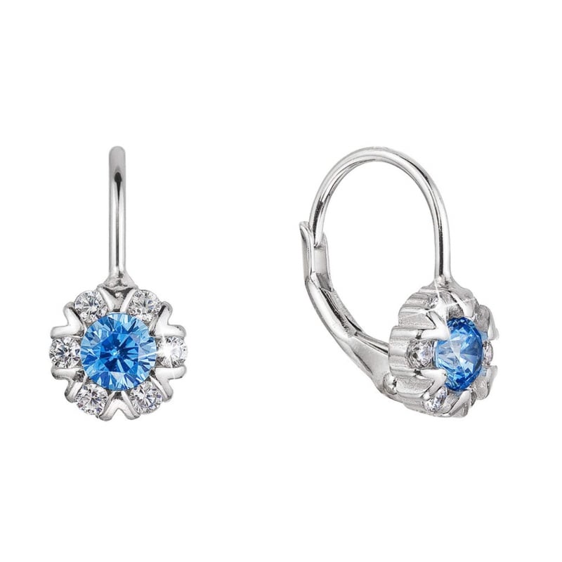 Stříbrné dívčí náušnice se zirkony 11474.3 aqua Evolution Group Stříbrné dívčí náušnice se zirkony 11474.3 aqua Evolution Group