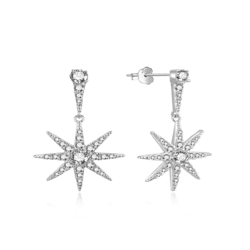 Krásné visací stříbrné náušnice Hvězdičky E0003003 Moiss Krásné visací stříbrné náušnice Hvězdičky E0003003 Moiss