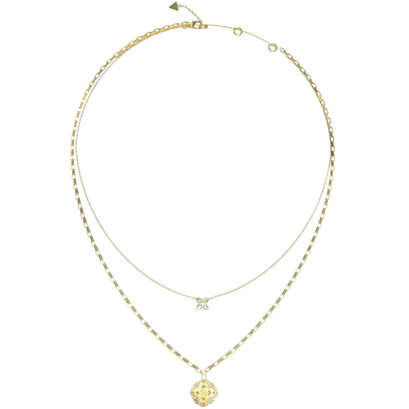 Pozlacený dvojitý náhrdelník Wild Flower JUBN05507JWYGT/U Guess