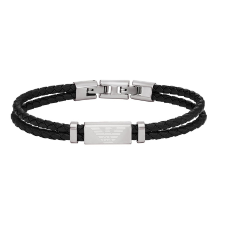 Módní kožený náramek EGS3122040 Emporio Armani