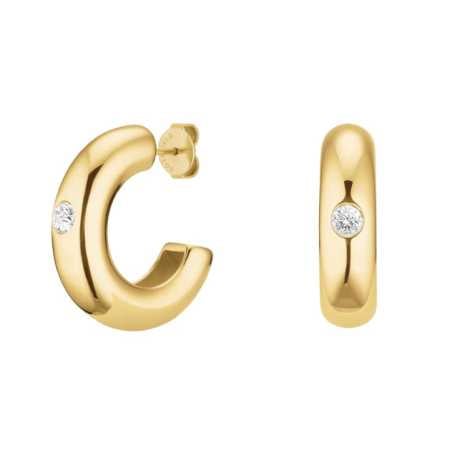 Třpytivé pozlacené kruhy s krystalem Solitaire JEBCG-J1200 Rosefield