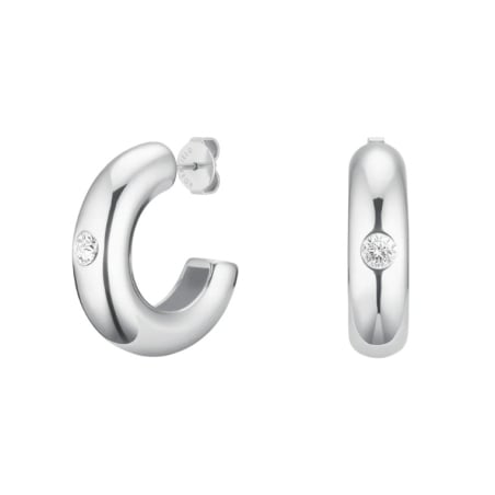 Stylové ocelové kruhy s krystalem Solitaire JEBCS-J1201 Rosefield