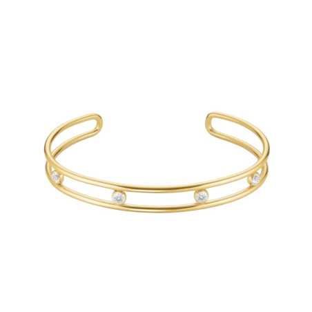 Otevřený pevný náramek s čirými krystaly JB4CG-J1174 Rosefield