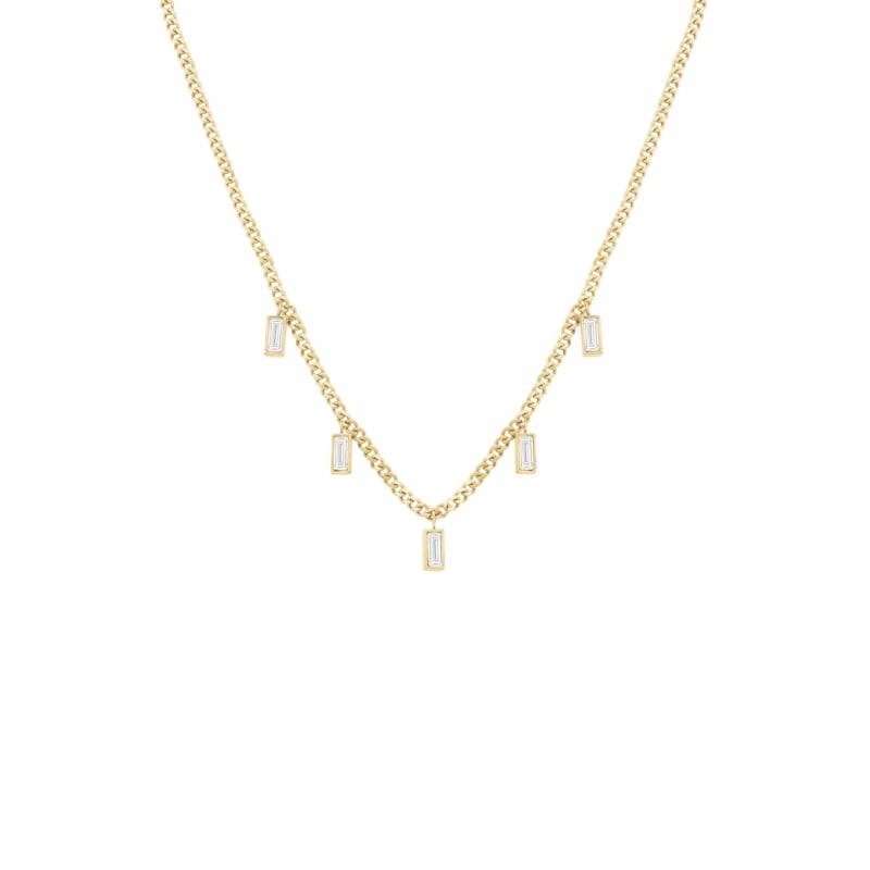 Pozlacený dámský náhrdelník s krystaly Obdélníky JNCDG-J1176 Rosefield