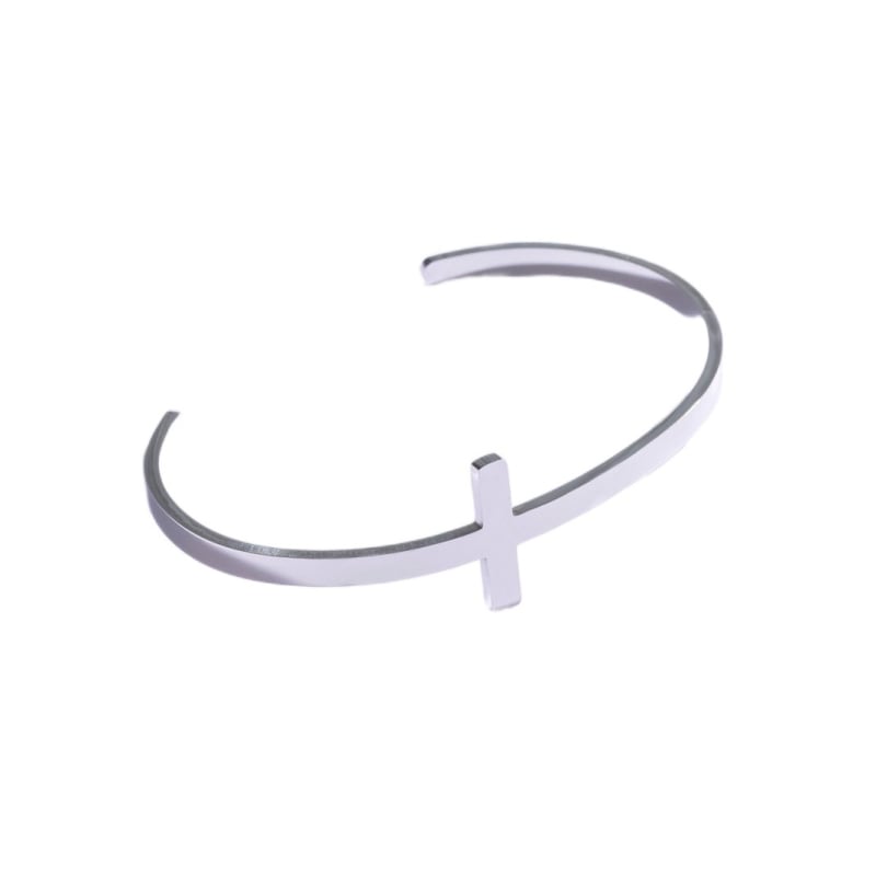 Pánský otevřený náramek s křížkem MCGB5004S Marc Malone Pánský otevřený náramek s křížkem MCGB5004S Marc Malone