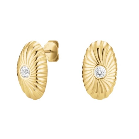 Výrazné pozlacené náušnice Solitaire JEBTG-J1202 Rosefield