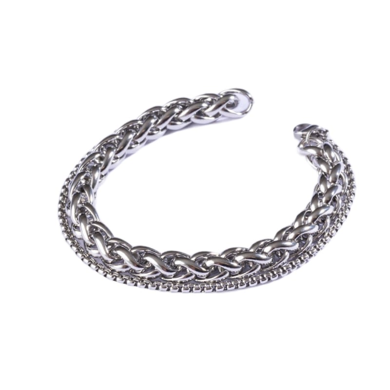 Moderní dvojitý náramek pro muže MCGB5069S Marc Malone / Délka: 19 cm Moderní dvojitý náramek pro muže MCGB5069S Marc Malone / Délka: 19 cm