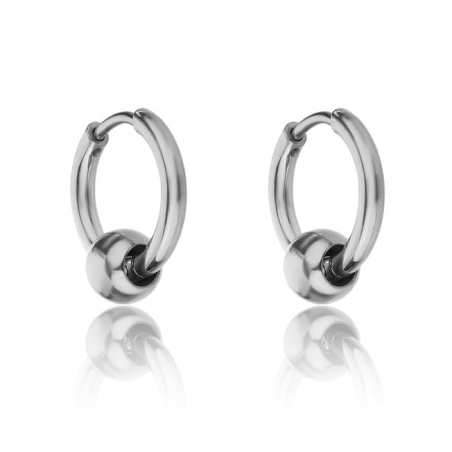Ocelové kruhové náušnice Everly Silver Earrings MCE23023S Marc Malone