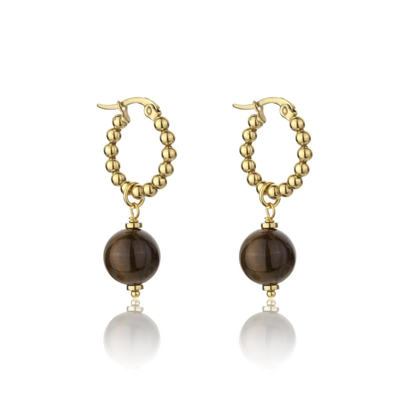 Kruhové náušnice s tygřím okem 2v1 MCE23011G Marc Malone