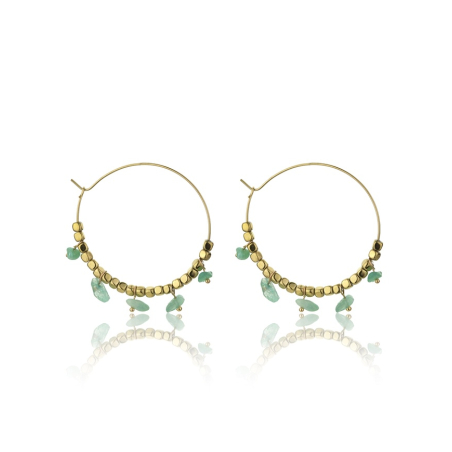 Pozlacené náušnice kruhy s achátem Eden EWE23041G Emily Westwood