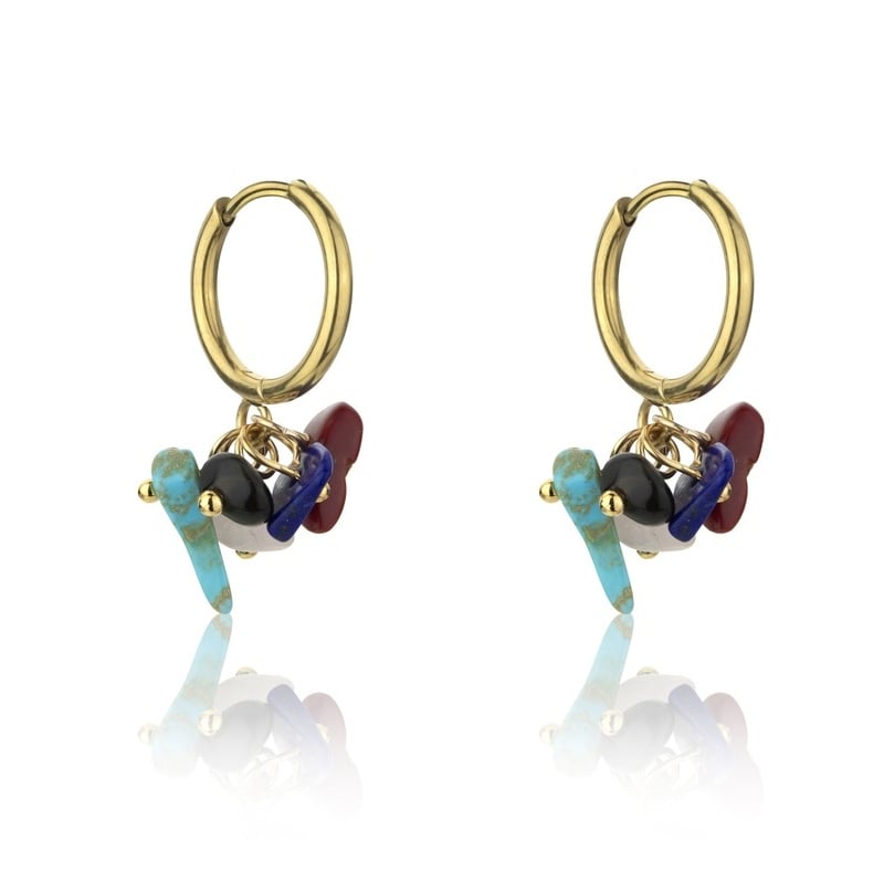 Pozlacené kruhové náušnice s přívěsky EWE23047G Emily Westwood Pozlacené kruhové náušnice s přívěsky EWE23047G Emily Westwood