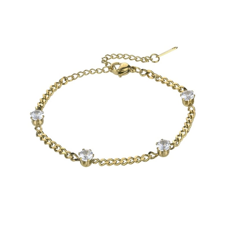 Pozlacený náramek s čirými zirkony Amelia MCB24032G Marc Malone