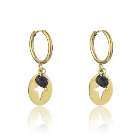 Stylové visací náušnice z pozlacené oceli EWE23044G Emily Westwood