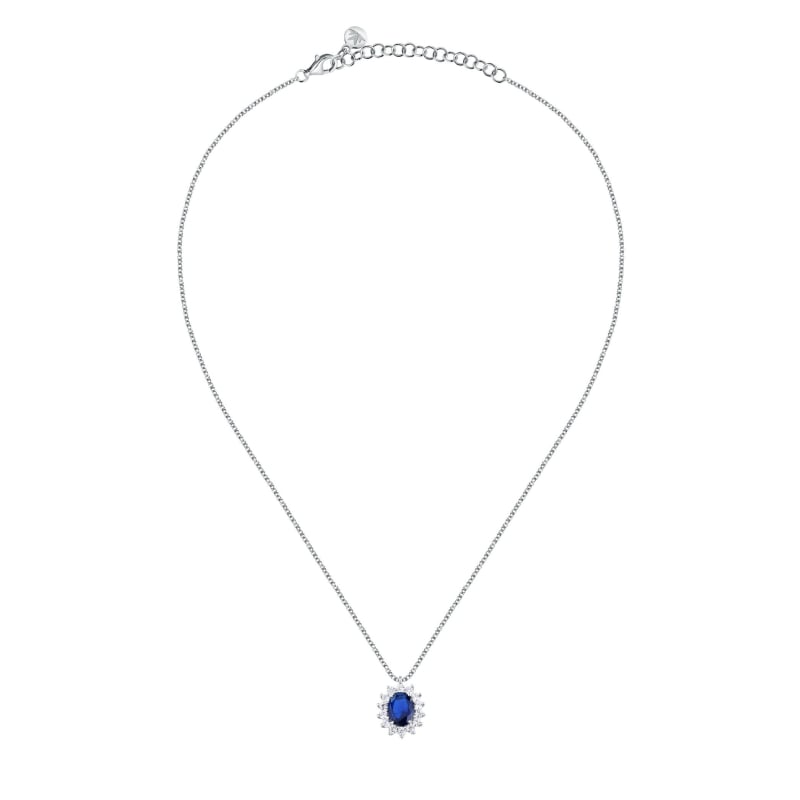 Elegantní stříbrný náhrdelník s modrým zirkonem Tesori SAIW279 Morellato