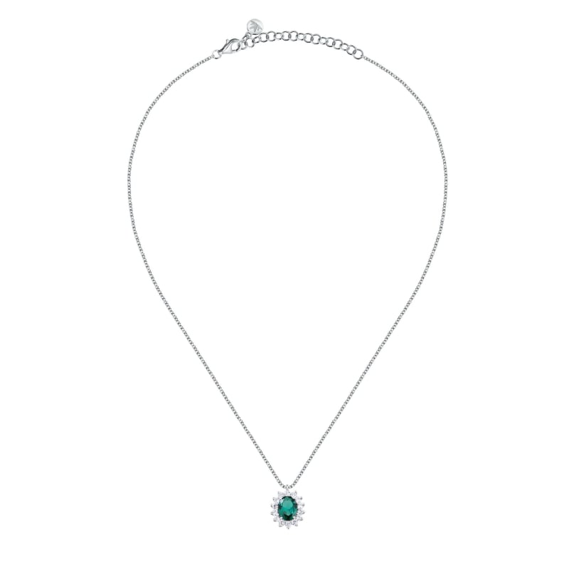 Elegantní stříbrný náhrdelník se zeleným zirkonem Tesori SAIW280 Morellato Elegantní stříbrný náhrdelník se zeleným zirkonem Tesori SAIW280 Morellato
