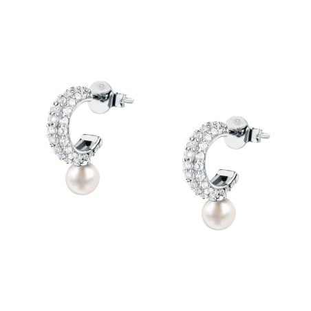 Stříbrné náušnice s pravou perlou a kubickými zirkony Perla SXU52 Morellato