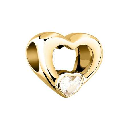 Pozlacený korálek ve tvaru srdce s krystalem Drops SCZ1407 Morellato