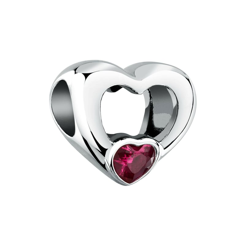 Ocelový korálek ve tvaru srdce s krystalem Drops SCZ1408 Morellato Ocelový korálek ve tvaru srdce s krystalem Drops SCZ1408 Morellato