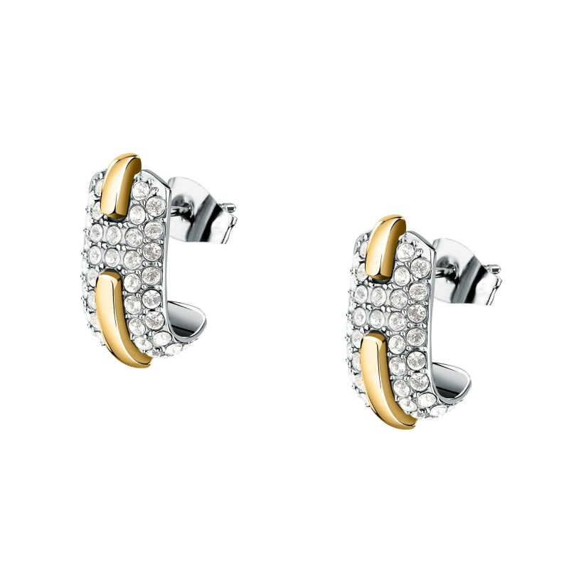 Kruhové bicolor náušnice s krystaly Concept TJAYY10 Trussardi Kruhové bicolor náušnice s krystaly Concept TJAYY10 Trussardi