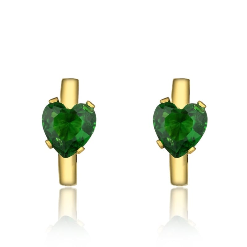 Pozlacené kruhy se zeleným zirkonem Srdíčka MCE23131G Marc Malone Pozlacené kruhy se zeleným zirkonem Srdíčka MCE23131G Marc Malone