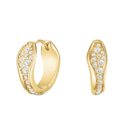 Elegantní pozlacené kruhy s krystaly Pavé JEPFG-J1226 Rosefield