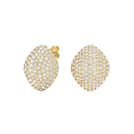 Třpytivé pozlacené náušnice s krystaly Pavé JEPBG-J1222 Rosefield