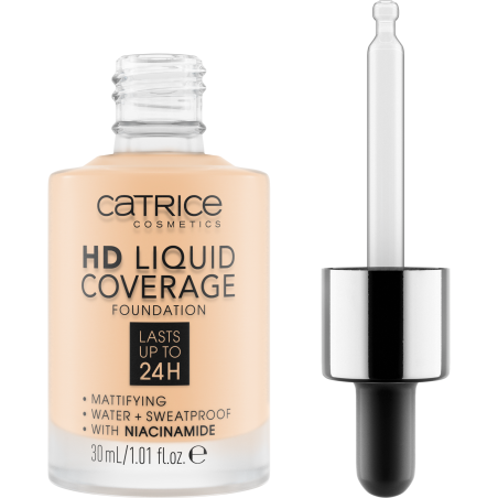 Tekutý make-up HD Liquid Coverage (Foundation) Catrice / Odstín: 040 Warm Beige - 30 ml