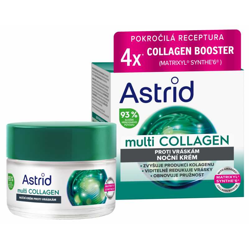 Noční krém proti vráskám a pro obnovení pružnosti Multi Collagen (Cream) Astrid - 50 ml