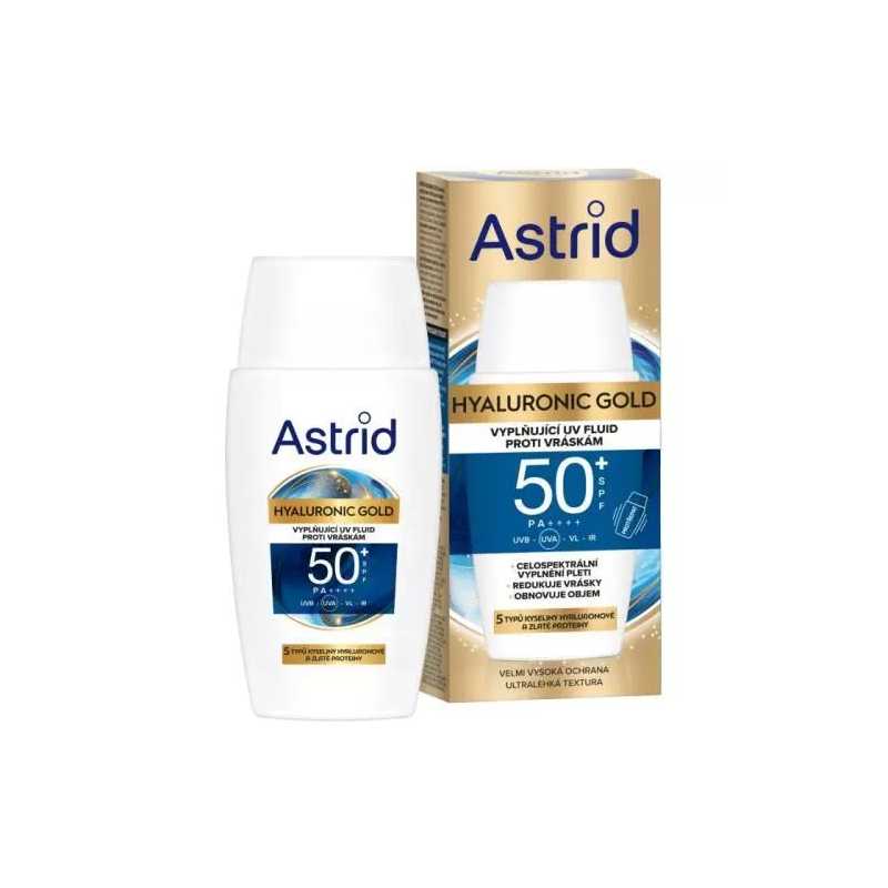Vyplňující denní pleťový fluid SPF 50 Hyaluronic Gold (Fluid) Astrid - 50 ml Vyplňující denní pleťový fluid SPF 50 Hyaluronic Gold (Fluid) Astrid - 50 ml