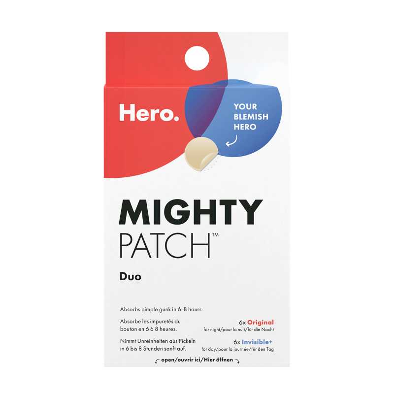 Náplasti na nedokonalosti pleti Mighty Patch Duo (The Original & Invisible Hydrocolloid Patches) Hero. - 12 ks