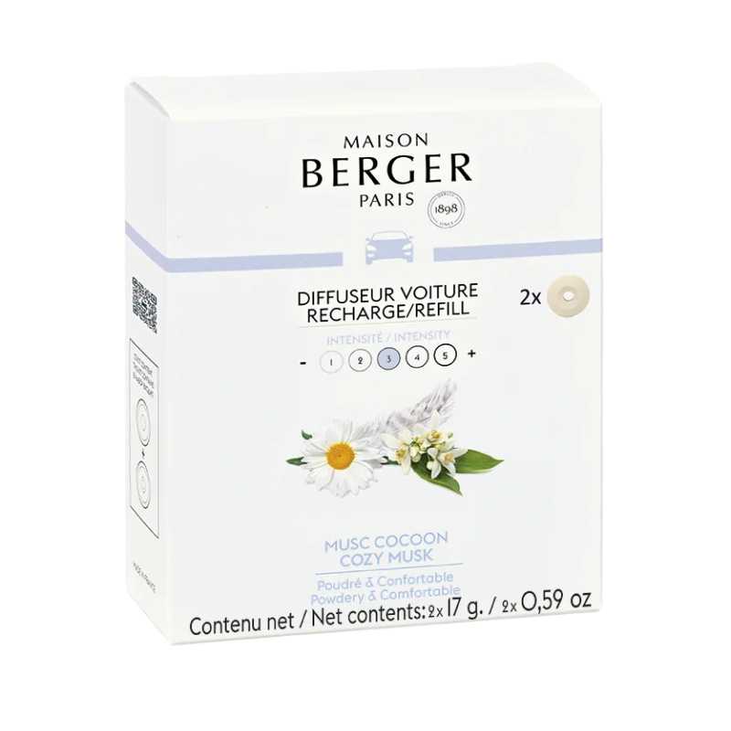 Náhradní náplň do difuzéru do auta Cozy Musk (Car Diffuser Recharge/Refill) Maison Berger Paris - 2 ks Náhradní náplň do difuzéru do auta Cozy Musk (Car Diffuser Recharge/Refill) Maison Berger Paris - 2 ks