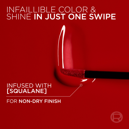 Tekutá rtěnka Infaillible (Laque Resistance) L'Oréal Paris / Odstín: 410 Rouge Poppy - 4,3 ml