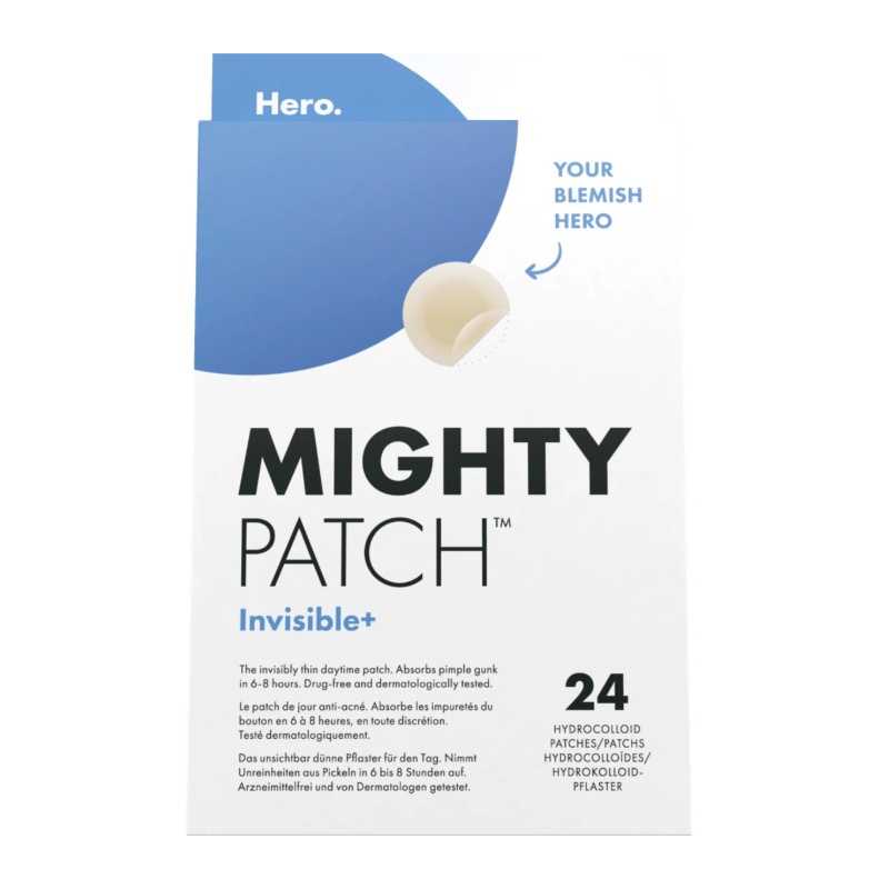 Náplasti na nedokonalosti pleti Mighty Patch Invisible+ (Hydrocolloid Patches) Hero. - 24 ks Náplasti na nedokonalosti pleti Mighty Patch Invisible+ (Hydrocolloid Patches) Hero. - 24 ks