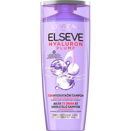 Hydratační šampon s kyselinou hyaluronovou Elseve Hyaluron Plump 72H (Hydrating Shampoo) 250 ml / náhradní náplň L'Oréal Paris