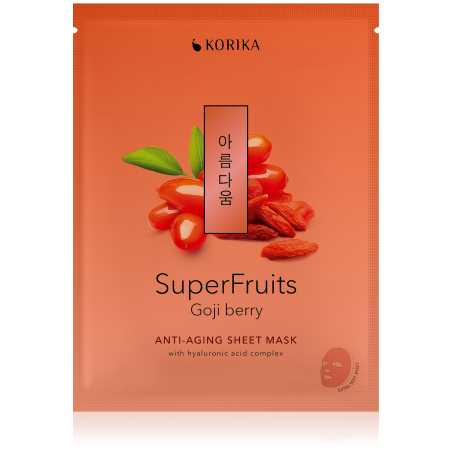 Anti-aging plátýnková maska Superfruits Goji (Anti-Aging Sheet Mask) Korika - 25 g