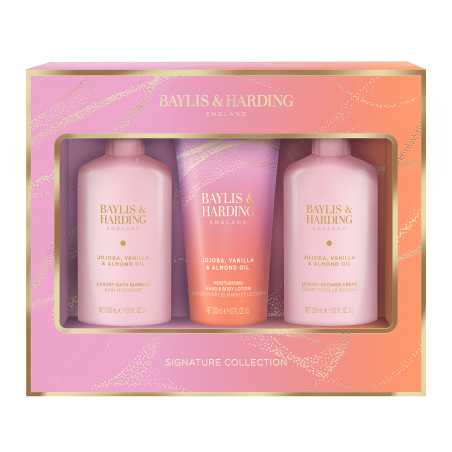 Dárková sada Jojoba, Vanilka & Mandlový olej Signature Collection Baylis & Harding - 3 ks