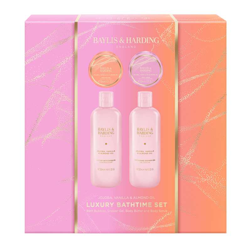 Dárková sada Jojoba, Vanilka & Mandlový olej Bathtime Set Baylis & Harding - 4 ks