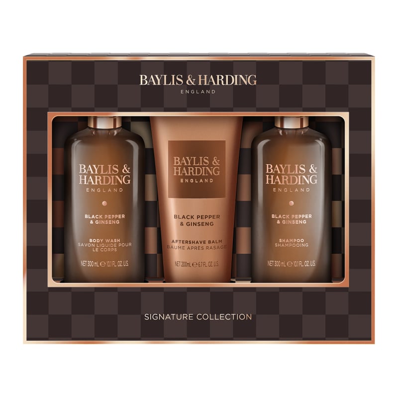 Dárková sada péče pro muže Černý pepř & Ženšen Baylis & Harding - 3 ks
