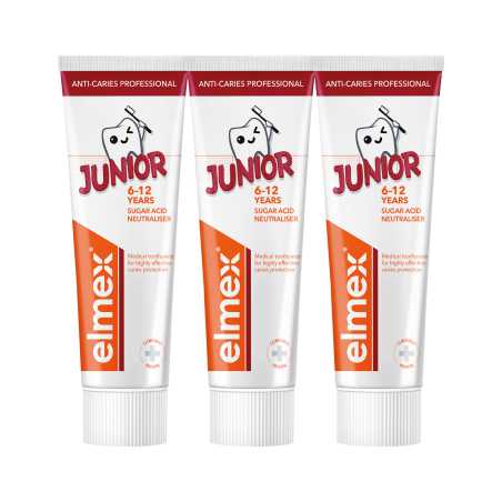 Zubní pasta Junior Professional Trio Elmex - 3 x 75 ml