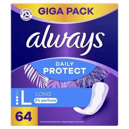 Slipové vložky Daily Protect Long Always - 64 ks