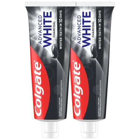 Bělicí zubní pasta Advanced White Charcoal Colgate - 2 x 75 ml